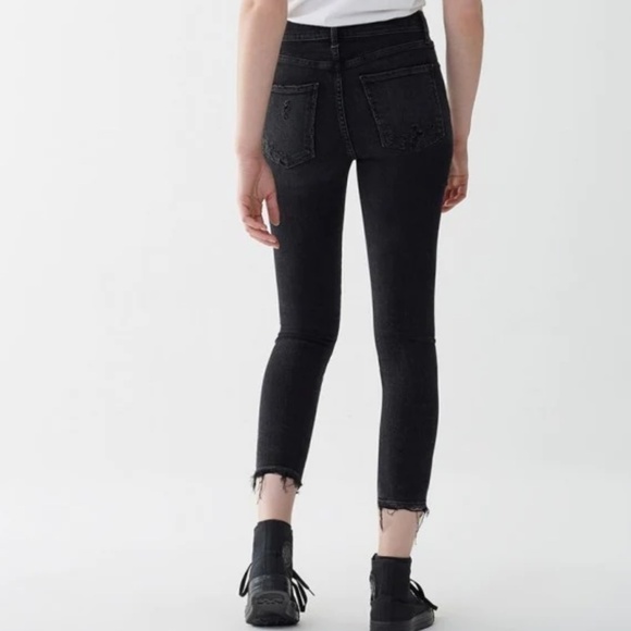 AGOLDE Sophie Mid Rise Skinny Crop Temple - Black Jeans - Size 28 - Picture 3 of 15